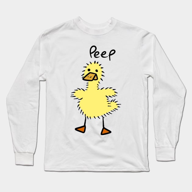 Peep Fuzzy Duckling Long Sleeve T-Shirt by saradaboru